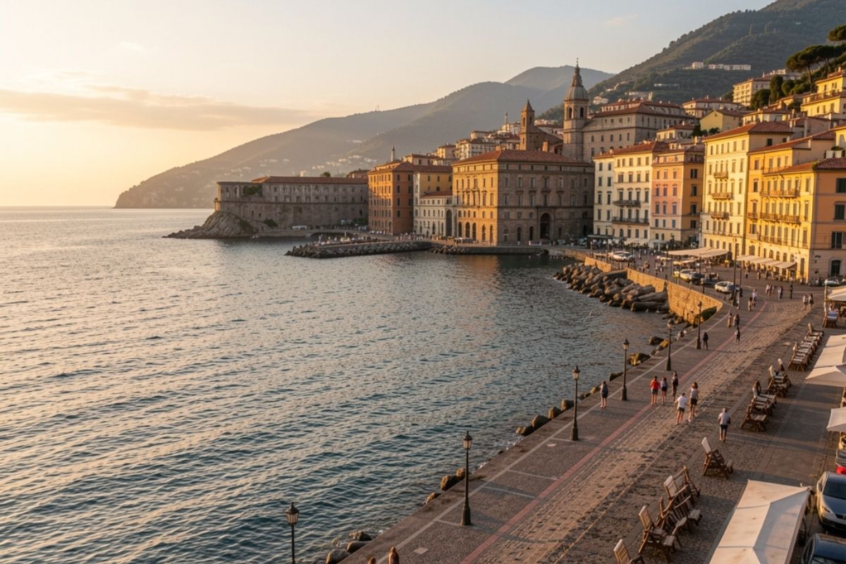 Vista panoramica del Golfo di La Spezia e lungomare Morin