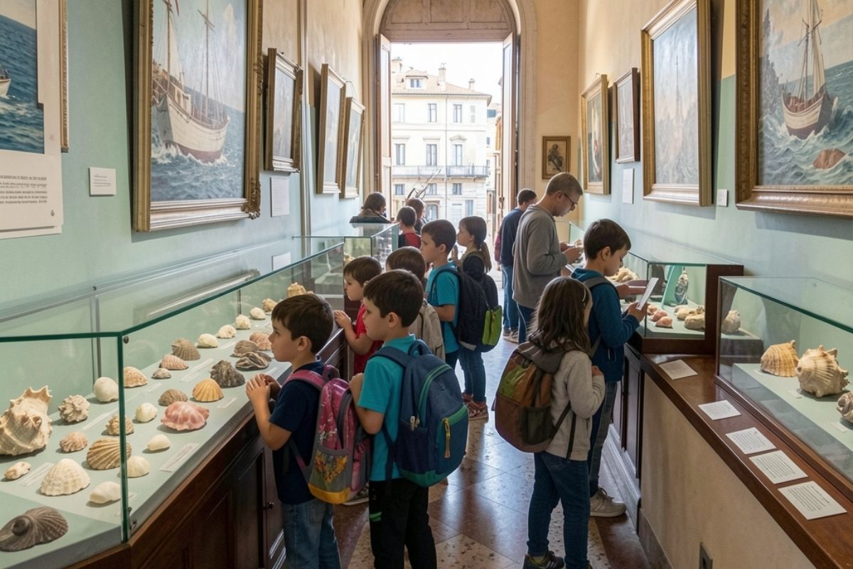 Bambini che esplorano il Museo del Mare a Rapallo